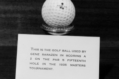 AUGUSTA, GA - 1935:  This is the golf ball used by Gene Sarazen when he scored a double eagle on the 15th hole during the 1935 Masters Tournament at Augusta National Golf Club on (MONTH DAY, YEAR) in Augusta, Georgia. (Photo by Augusta National/Getty Images)